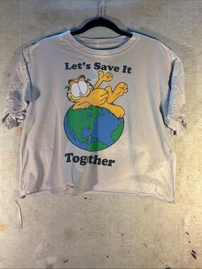 Garfield 'Let's Save It Together' Graphic Tee - Light Gray